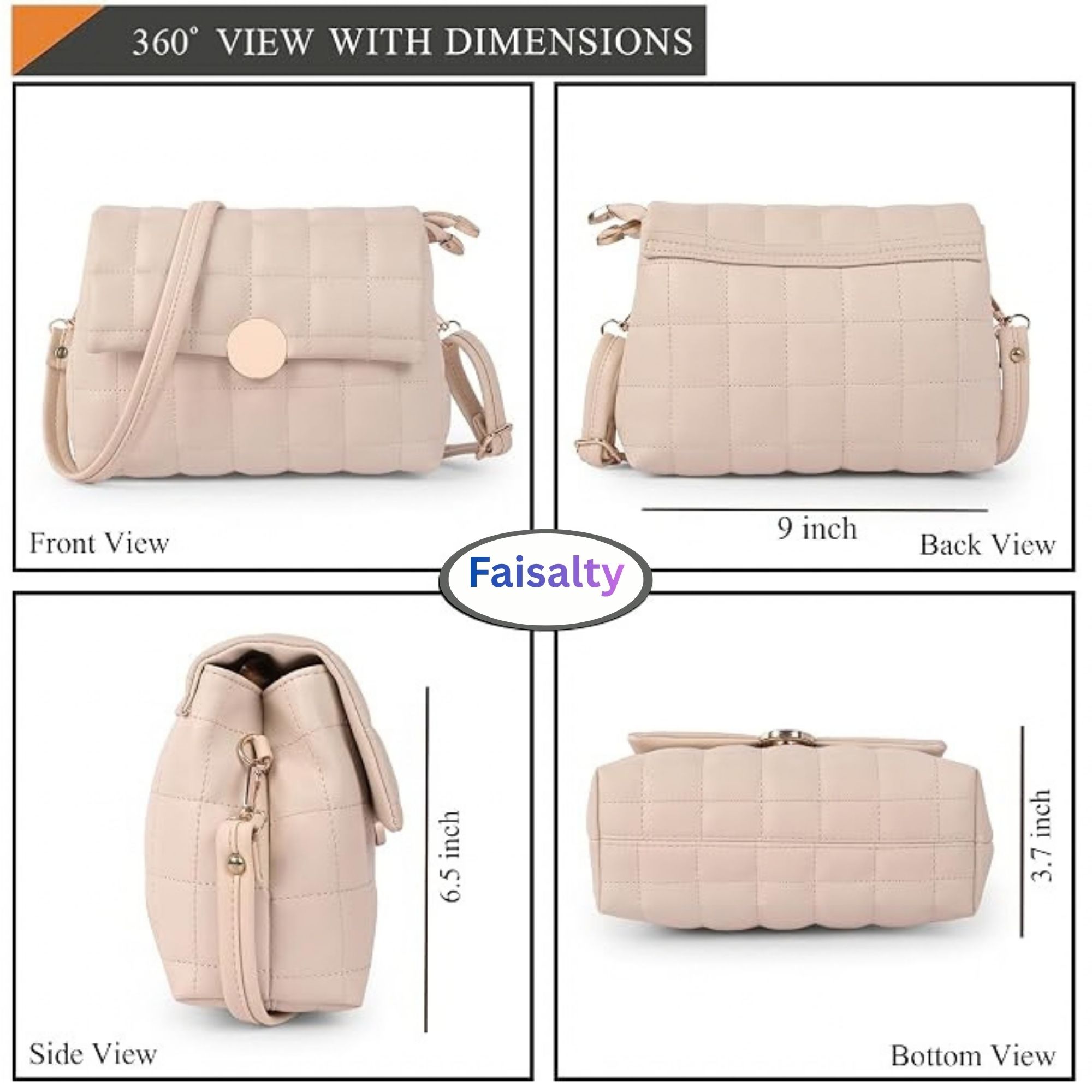 Women's Girls Quilted Cross Body Sling Bag