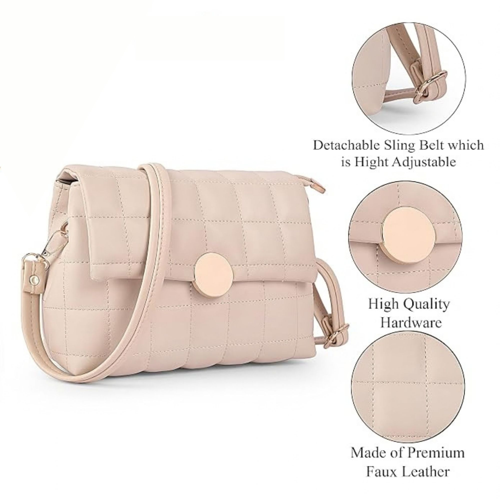Women's Girls Quilted Cross Body Sling Bag